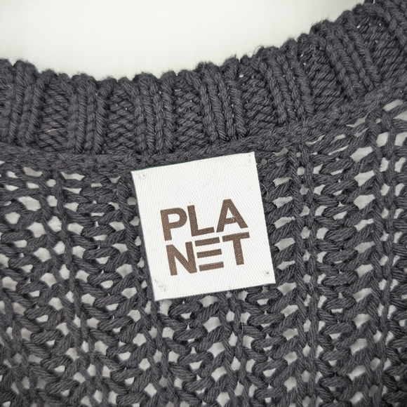 Planet by Lauren G Oversized Chunky Knit Sweater Cotton Peru Lagenlook - Picture 4 of 5